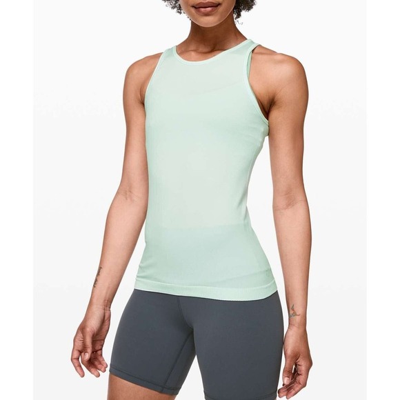 LULULEMON SEEK SIMPLICITY RIBBED TANK TOP, POLAR ICE SZ 6 Please Read - Picture 5 of 14